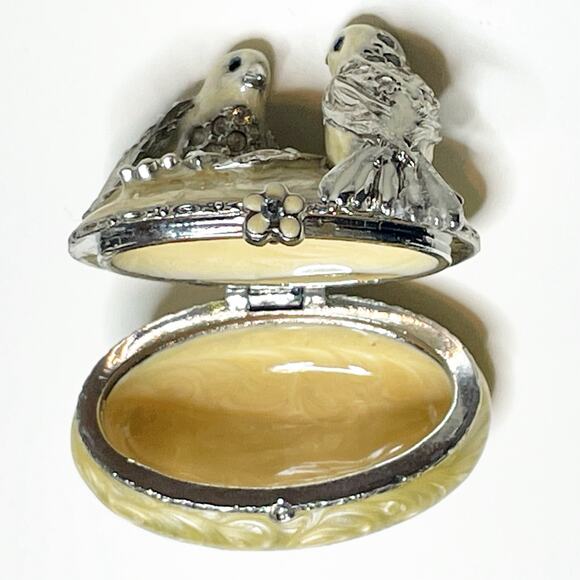 Jay Strongwater Love Birds Swarovski Enamel Trinket Box - Picture 3 of 4